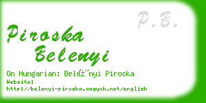 piroska belenyi business card